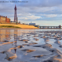 Buy canvas prints of Blackpool Beach Reflections. by Jason Connolly