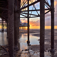 Buy canvas prints of Under The Pier Sunset. by Jason Connolly
