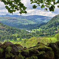 Buy canvas prints of Lakeland Views Over A Mossy Wall by Jason Connolly