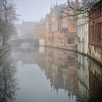 Buy canvas prints of Misty Morning In Bruges by Jason Connolly