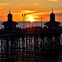 Buy canvas prints of North Pier Sunset, Blackpool by Jason Connolly