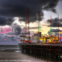 Buy canvas prints of South Pier Sunset, Blackpool by Jason Connolly