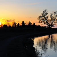 Buy canvas prints of Sunset, Lancaster Canal by Jason Connolly
