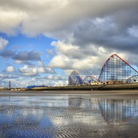 Buy canvas prints of Big One Reflections At Blackpool by Jason Connolly