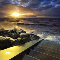 Buy canvas prints of Cleveleys Sunset by Jason Connolly