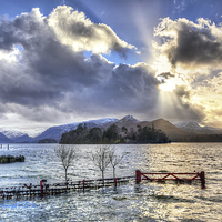 Buy canvas prints of Derwentwater rays by Jason Connolly