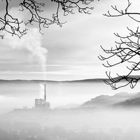 Buy canvas prints of  Industry In The Mist by Jason Connolly