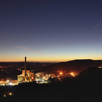 Buy canvas prints of Dawn At Hope cement Works by Jason Connolly