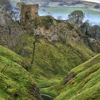 Buy canvas prints of  Peveril Castle And Cave Dale by Jason Connolly