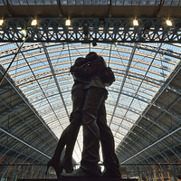 Buy canvas prints of  The Meeting Place, St Pancras Station by Jason Connolly