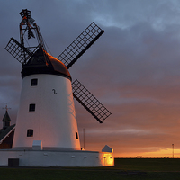Buy canvas prints of  Lytham Windmill Sunset by Jason Connolly