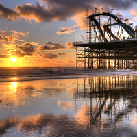 Buy canvas prints of  South Pier Sunset by Jason Connolly