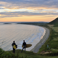 Buy canvas prints of  Rhossili Sunset by Jason Connolly