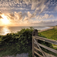 Buy canvas prints of  Rhossili Sunset by Jason Connolly