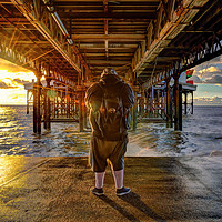 Buy canvas prints of The Under Pier man by Jason Connolly