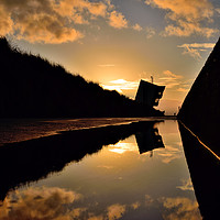 Buy canvas prints of Rossall Point Reflections by Jason Connolly