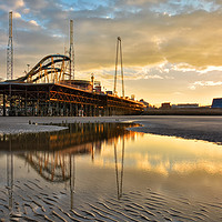 Buy canvas prints of South Pier Sunrise, Blackpool by Jason Connolly
