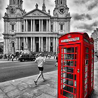 Buy canvas prints of Red Telephone Boxes Outside St Paul's by Jason Connolly
