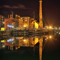 Buy canvas prints of Royal Albert Dock reflections. by Jason Connolly