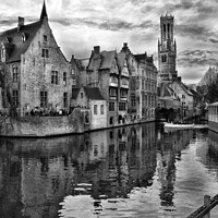 Buy canvas prints of Bruges In Black And White. by Jason Connolly