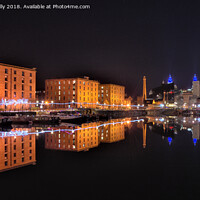 Buy canvas prints of Liverpool City Night Reflections. by Jason Connolly