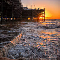 Buy canvas prints of South Pier Sunset, Blackpool. by Jason Connolly