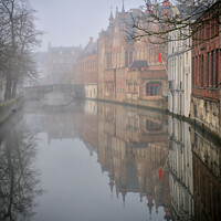 Buy canvas prints of Morning Mist, Bruges. by Jason Connolly