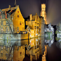 Buy canvas prints of  Rozenhoedkaai Quay, Bruges by Jason Connolly
