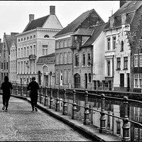 Buy canvas prints of Bruges In Black And White. by Jason Connolly