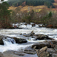Buy canvas prints of River Dochart Panorama by Tom Gomez