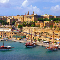 Buy canvas prints of Valetta Harbour by Tom Gomez