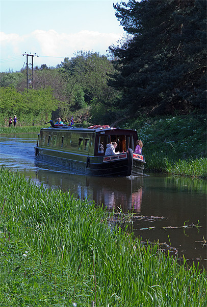 Union Canal Narrow Boat Picture Board by Tom Gomez