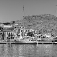 Buy canvas prints of Yachts at the end of the town - B&W by Tom Gomez