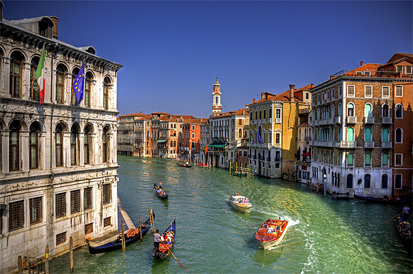 Light Traffic on the Grand Canal Picture Board by Tom Gomez