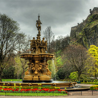 Buy canvas prints of The Ross Fountain by Tom Gomez