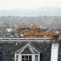 Buy canvas prints of Edinburgh Rooftops in the Snow by Tom Gomez