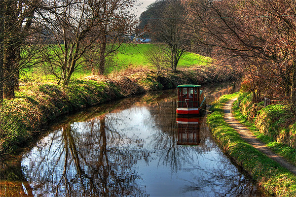 Narrowboat on the Union Canal Picture Board by Tom Gomez