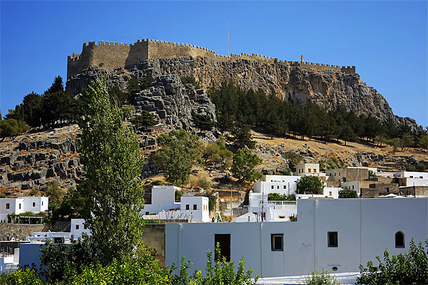 The Acropolis at Lindos Picture Board by Tom Gomez