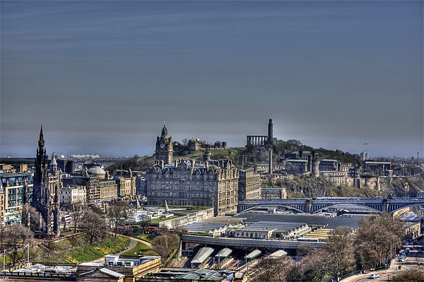 The view to Calton Hill Picture Board by Tom Gomez
