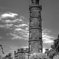 Buy canvas prints of Nelson’s Monument - B&W by Tom Gomez