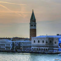 Buy canvas prints of Piazza San Marco at Dusk by Tom Gomez
