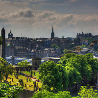 Buy canvas prints of Old Calton Burial Ground by Tom Gomez