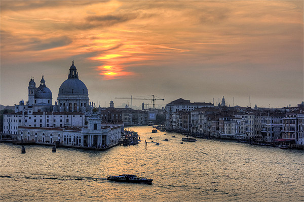 Grand Canal Sunset Picture Board by Tom Gomez