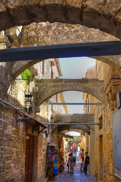 An alley in Rhodes Town Picture Board by Tom Gomez