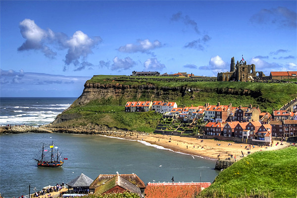 The Endeavour in Whitby Harbour Picture Board by Tom Gomez