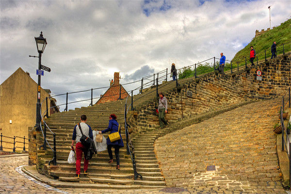 Bottom of the Whitby Steps Picture Board by Tom Gomez