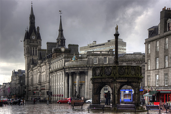 The Castlegate in the driving rain Picture Board by Tom Gomez