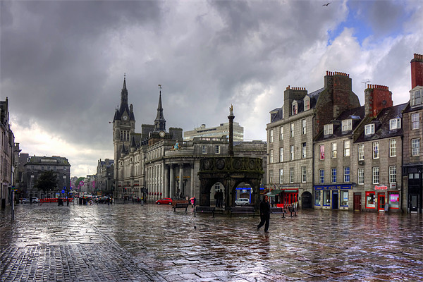 Aberdeen in the rain Picture Board by Tom Gomez