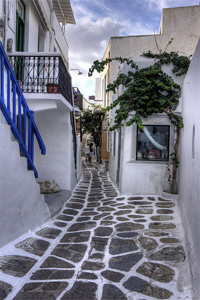 Residential Streets of Mykonos Picture Board by Tom Gomez