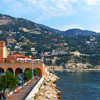 Buy canvas prints of Villefranche Waterfront by Tom Gomez
